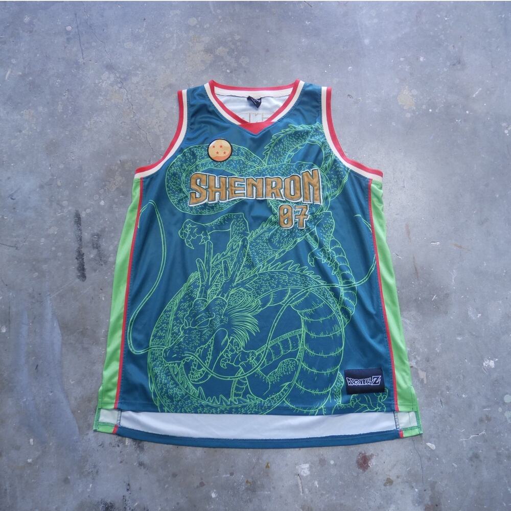 Dragonball Z BoxLunch Shenron #07 Basketball Jersey Green Dragon Mens Size XXL